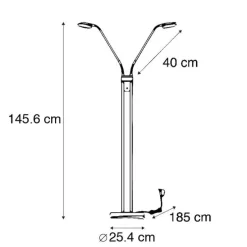 Moderne vloerlamp brons met leeslamp incl. LED - Eva