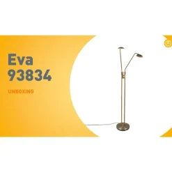 Moderne vloerlamp brons met leeslamp incl. LED - Eva