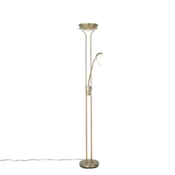 Moderne vloerlamp brons met leeslamp incl. LED dim to warm - Diva