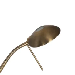 Moderne vloerlamp brons met leeslamp incl. LED dim to warm - Diva