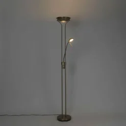 Moderne vloerlamp brons met leeslamp incl. LED dim to warm - Diva