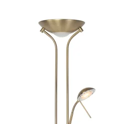 Moderne vloerlamp brons met leeslamp incl. LED dim to warm - Diva