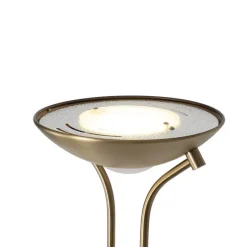 Moderne vloerlamp brons met leeslamp incl. LED dim to warm - Diva
