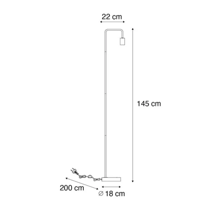 Moderne vloerlamp brons rond 145cm - Facil