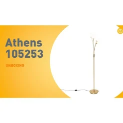 Moderne vloerlamp goud met opaal glas 5-lichts- Athens