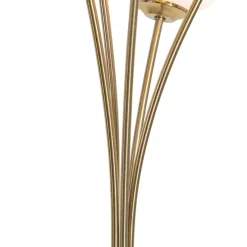 Moderne vloerlamp goud met opaal glas 5-lichts- Athens