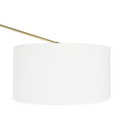 Moderne vloerlamp goud met kap wit 50 cm verstelbaar - Editor
