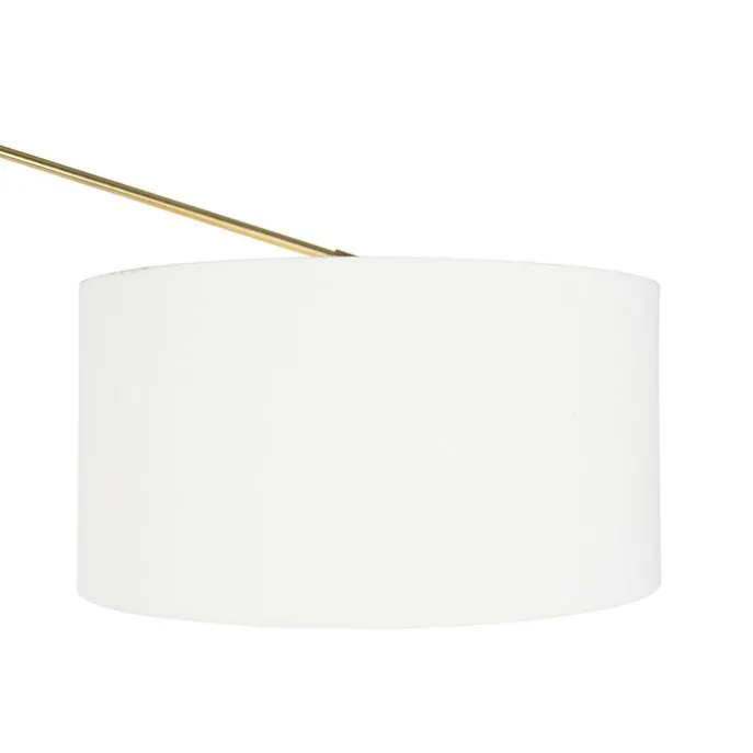 Moderne vloerlamp goud met kap wit 50 cm verstelbaar - Editor