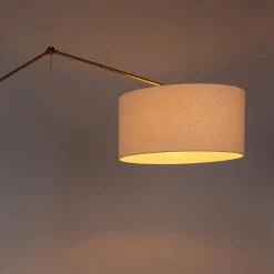 Moderne vloerlamp goud met kap wit 50 cm verstelbaar - Editor