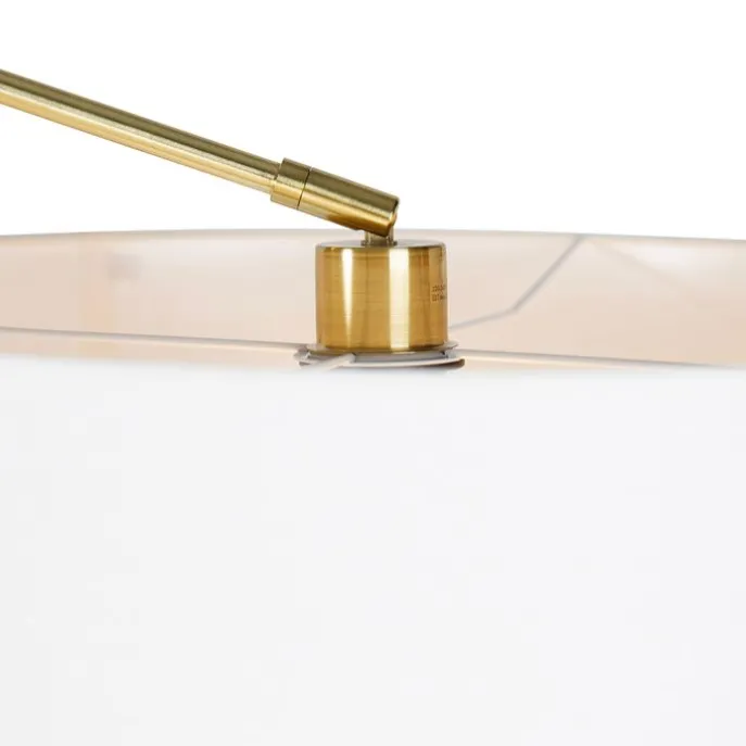 Moderne vloerlamp goud met kap wit 50 cm verstelbaar - Editor