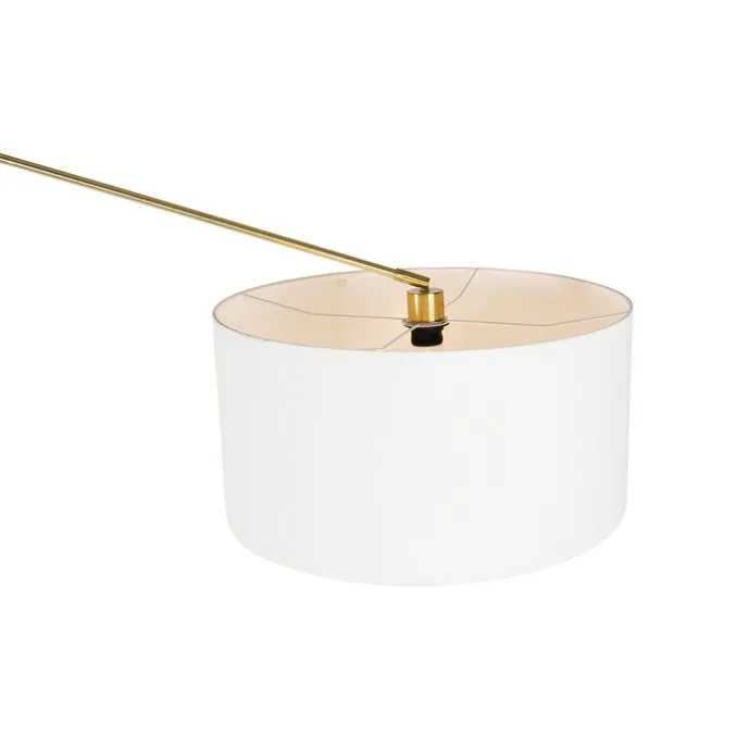 Moderne vloerlamp goud met kap wit 50 cm verstelbaar - Editor
