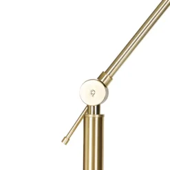 Moderne vloerlamp goud met kap wit 50 cm verstelbaar - Editor
