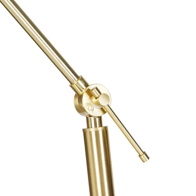 Moderne vloerlamp goud met kap wit 50 cm verstelbaar - Editor
