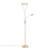 Moderne vloerlamp goud met leesarm incl. LED en dimmer - Divo
