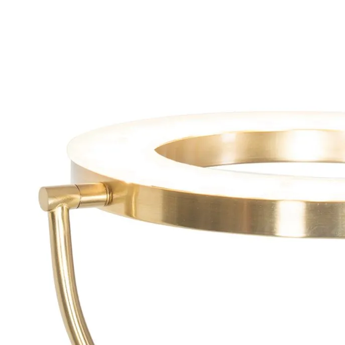 Moderne vloerlamp goud met leesarm incl. LED en dimmer - Divo