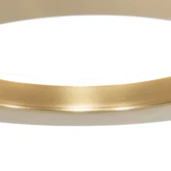 Moderne vloerlamp goud met leesarm incl. LED en dimmer - Divo