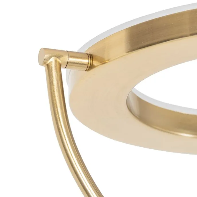 Moderne vloerlamp goud met leesarm incl. LED en dimmer - Divo