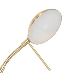 Moderne vloerlamp goud met leesarm incl. LED en dimmer - Divo