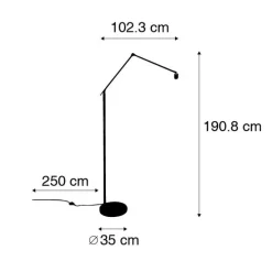 Moderne vloerlamp goud verstelbaar - Editor