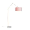 Moderne vloerlamp goud velours kap roze 50 cm - Editor
