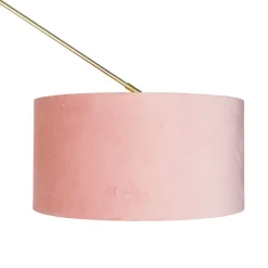 Moderne vloerlamp goud velours kap roze 50 cm - Editor