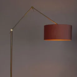 Moderne vloerlamp goud velours kap roze 50 cm - Editor