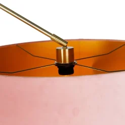 Moderne vloerlamp goud velours kap roze 50 cm - Editor