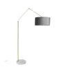 Moderne vloerlamp goud velours kap grijs 50 cm - Editor