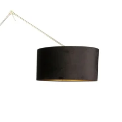 Moderne vloerlamp goud velours kap zwart 50 cm - Editor