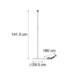 Moderne vloerlamp messing met marmeren voet- Kaso