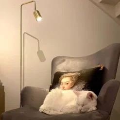 Moderne vloerlamp messing verstelbaar - Java