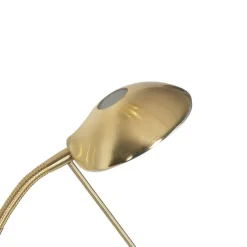 Moderne vloerlamp messing met leeslamp incl. LED dim to warm - Diva