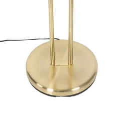 Moderne vloerlamp messing met leeslamp incl. LED dim to warm - Diva