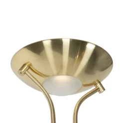 Moderne vloerlamp messing met leeslamp incl. LED dim to warm - Diva