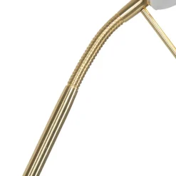 Moderne vloerlamp messing met leeslamp incl. LED dim to warm - Diva