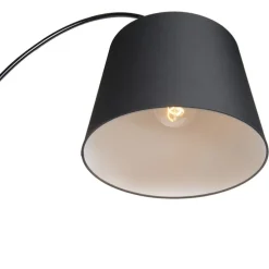 Moderne vloerlamp met zwarte kap - Bend