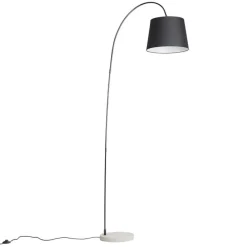 Moderne vloerlamp met zwarte kap - Bend
