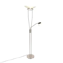 Moderne vloerlamp staal incl. LED en dimmer - Lexus