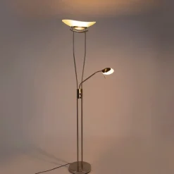 Moderne vloerlamp staal incl. LED en dimmer - Lexus