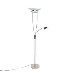 Moderne vloerlamp staal incl. LED en dimmer - Lexus