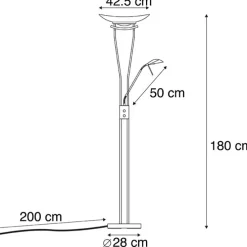 Moderne vloerlamp staal incl. LED en dimmer - Lexus