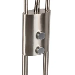 Moderne vloerlamp staal incl. LED en dimmer - Lexus