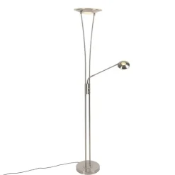 Moderne vloerlamp staal incl. LED met leesarm - Ibiza