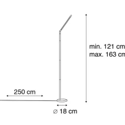 Moderne vloerlamp staal incl. LED - Berdien