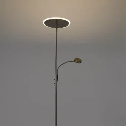 Moderne vloerlamp staal incl. LED dimbaar met leesarm - Strela