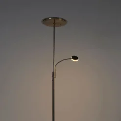 Moderne vloerlamp staal incl. LED dimbaar met leesarm - Strela