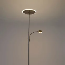 Moderne vloerlamp staal incl. LED dimbaar met leesarm - Strela