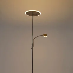 Moderne vloerlamp staal incl. LED dimbaar met leesarm - Strela
