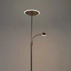 Moderne vloerlamp staal incl. LED dimbaar met leesarm - Strela
