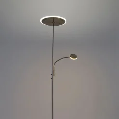 Moderne vloerlamp staal incl. LED dimbaar met leesarm - Strela
